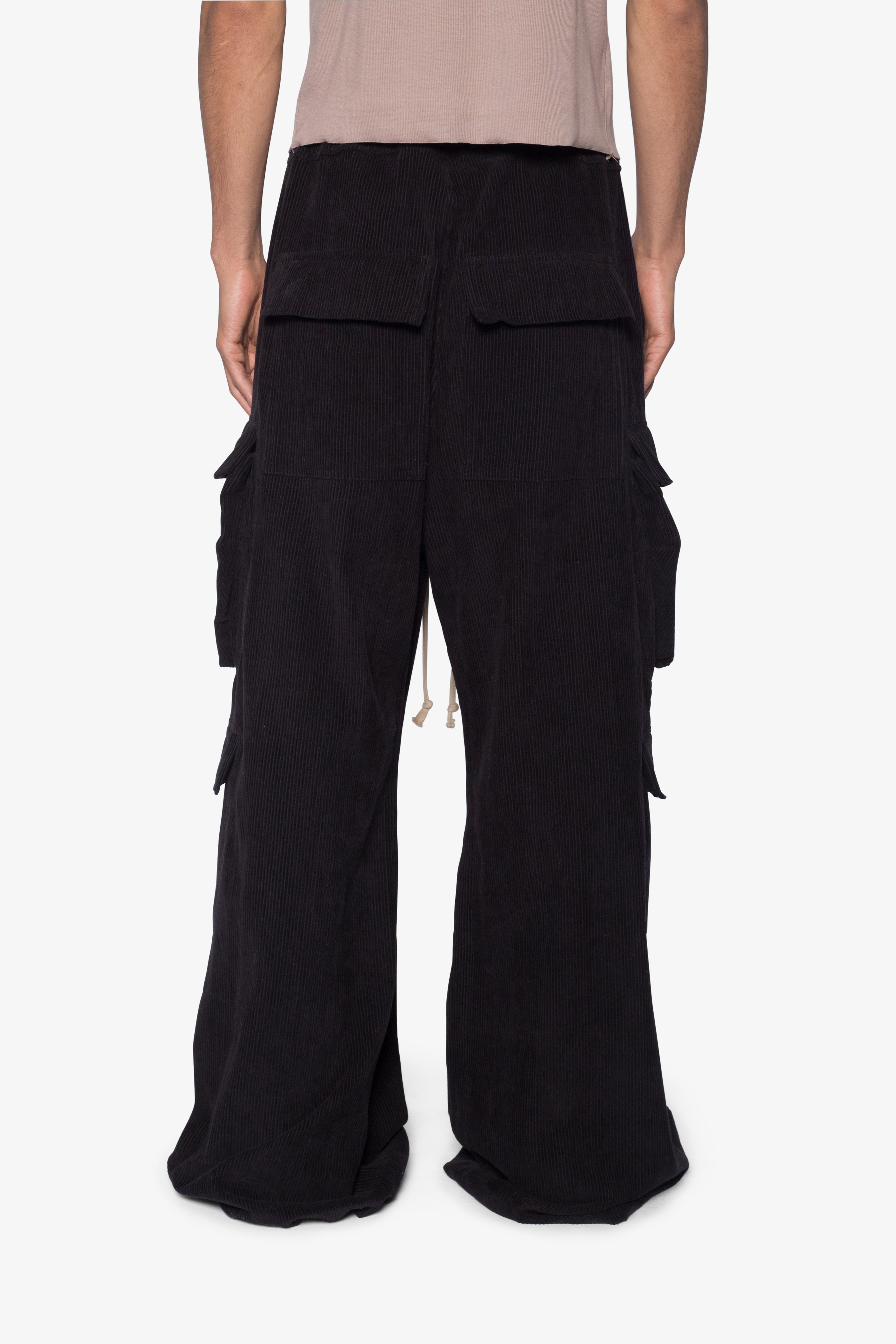 Corduroy Rave Double Cargo Pants - Black