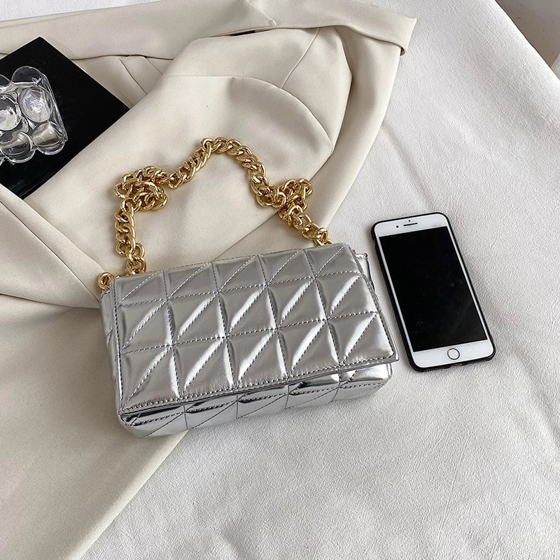 Women's Medium Pu Leather Solid Color Vintage Style Classic Style Square Flip Cover Diana Bag