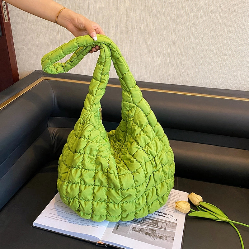 Women's Large Nylon Solid Color Streetwear Zipper Cloud Shape Bag