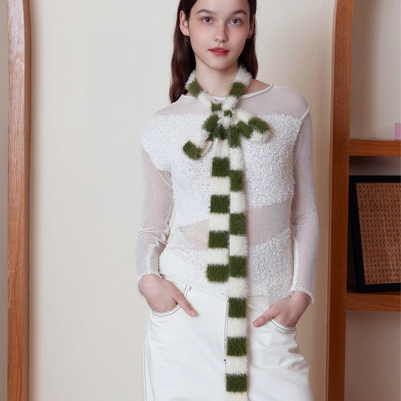 Women's Elegant Basic Color Block Nylon Scarf