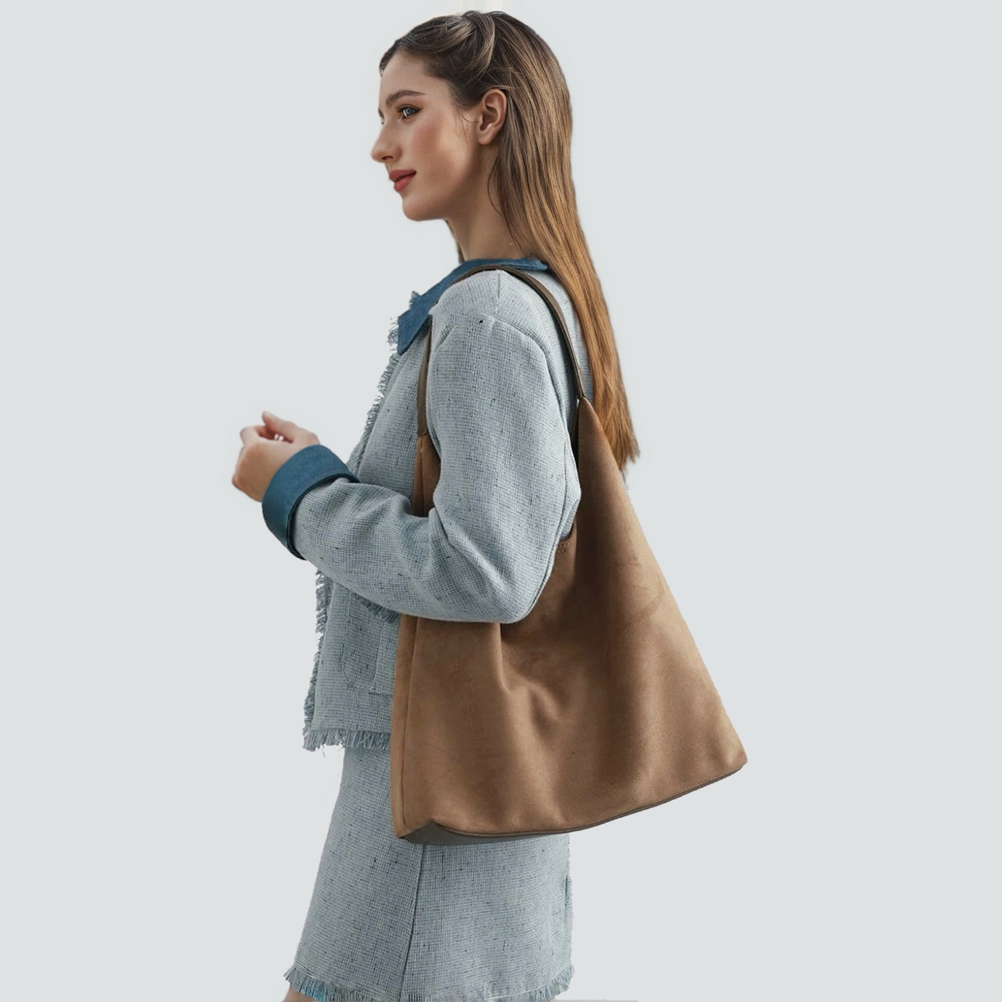 Vintage Suede Hobo Bag
