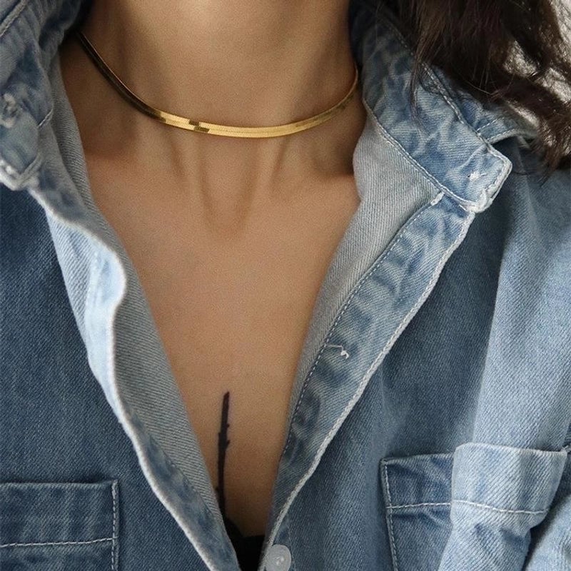 Ig Style Minimalist Solid Color Titanium Steel Plating Layered Necklaces Necklace