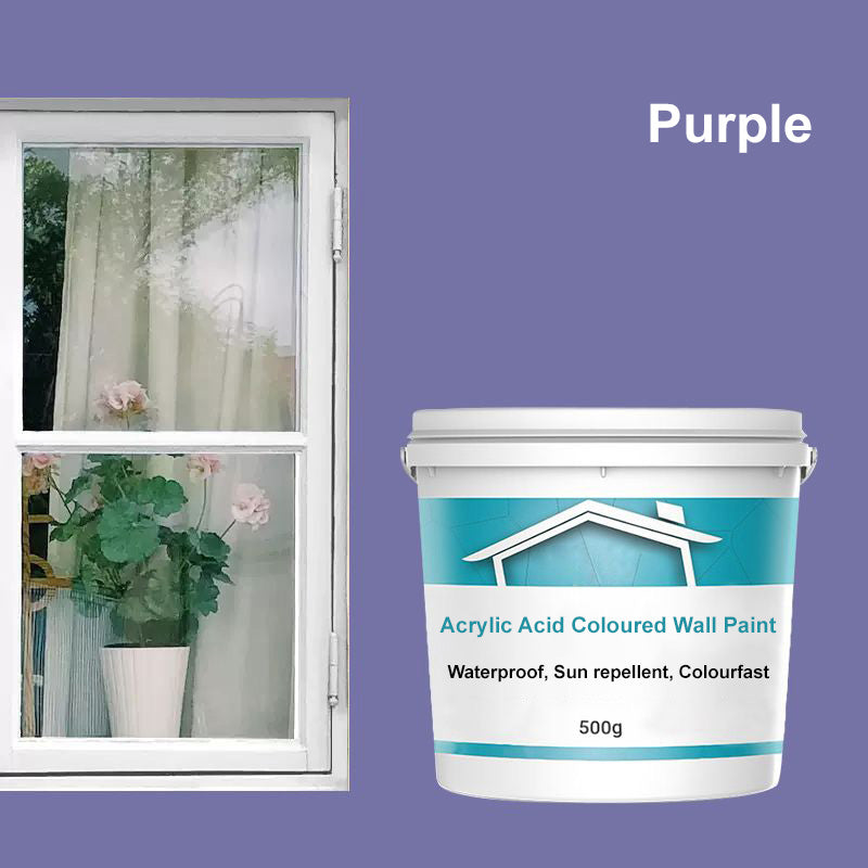 Acrylic Acid Coloured Wall Paint - Waterproof. Sun repellent. Colourfast