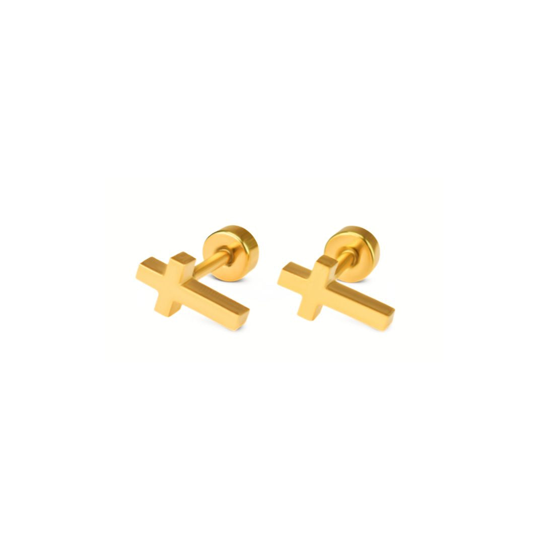 Cross studs - Gold