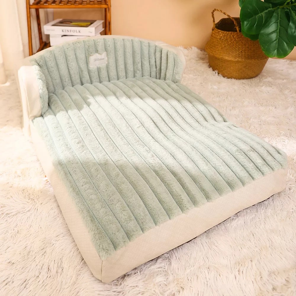 Rabbit Fluff Soft Pet Bed | Moss Green Bed | Cat Bed Dog Bed