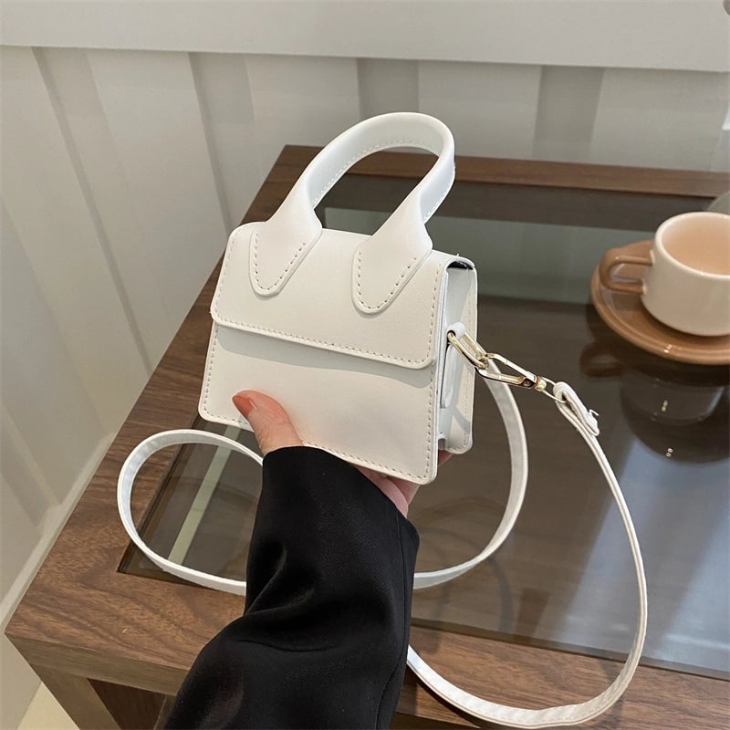 Women's Small Pu Leather Solid Color Cute Basic Flip Cover Crossbody Bag