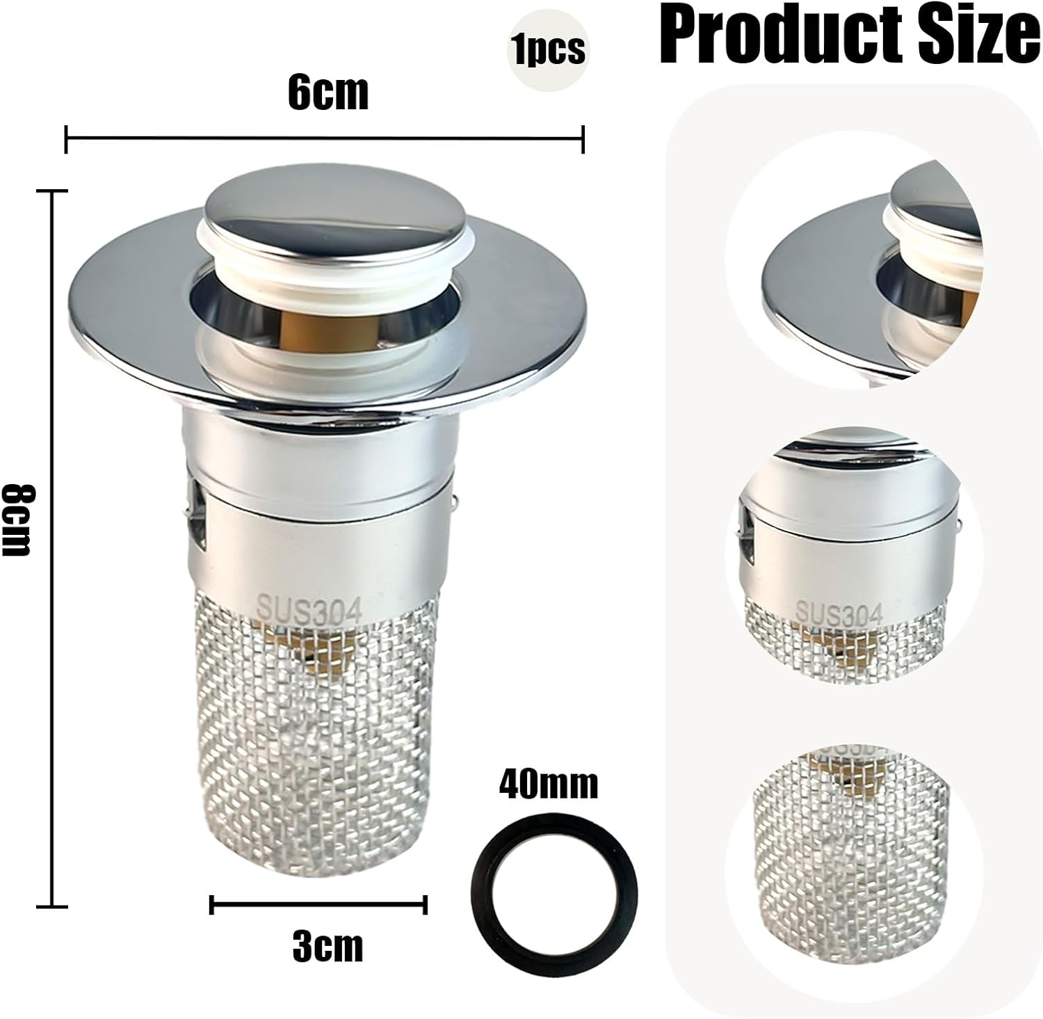 2 Pcs Drain Plug Sink . Drain Strainer
