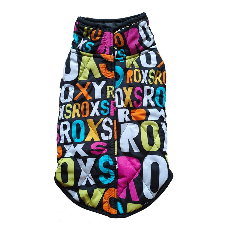 Dog Clothes Autumn And Winter Quilted Thickened Vest VIP Golden Retriever DEMU Warm Clothes Pet Clothing