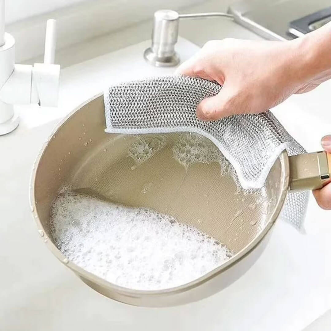 Steel Wire Cleaning Cloth Fridge Water Bottle (Pack Of 4)