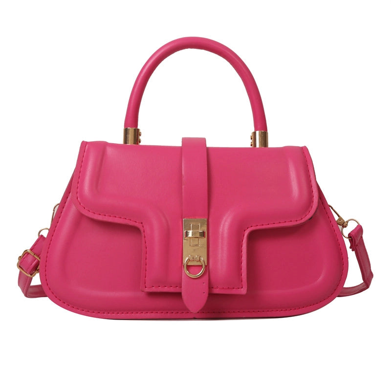 Women's Medium Pu Leather Solid Color Vintage Style Classic Style Magnetic Buckle Square Bag