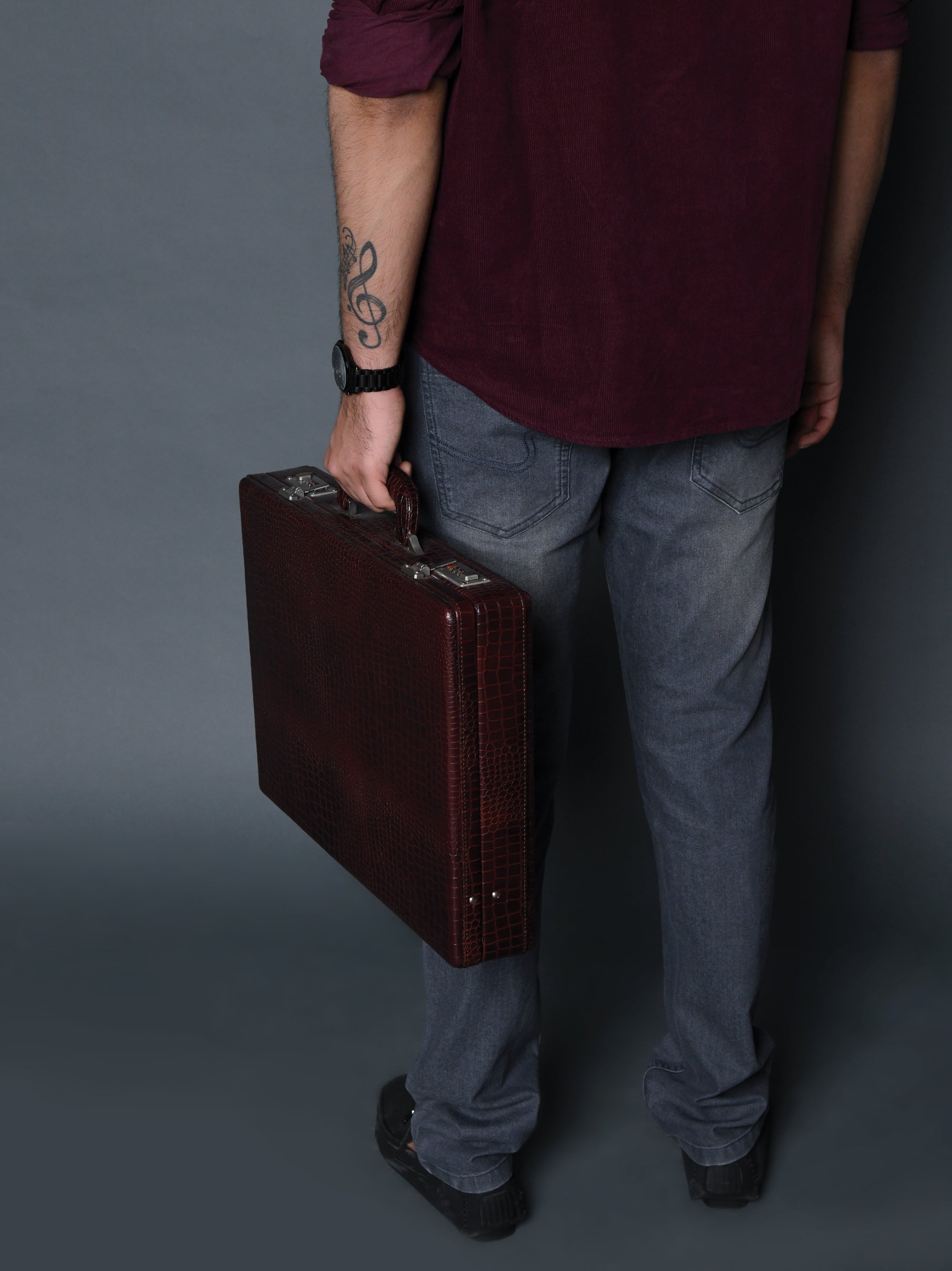 Executive Croco Leather Briefcase/Suitcase