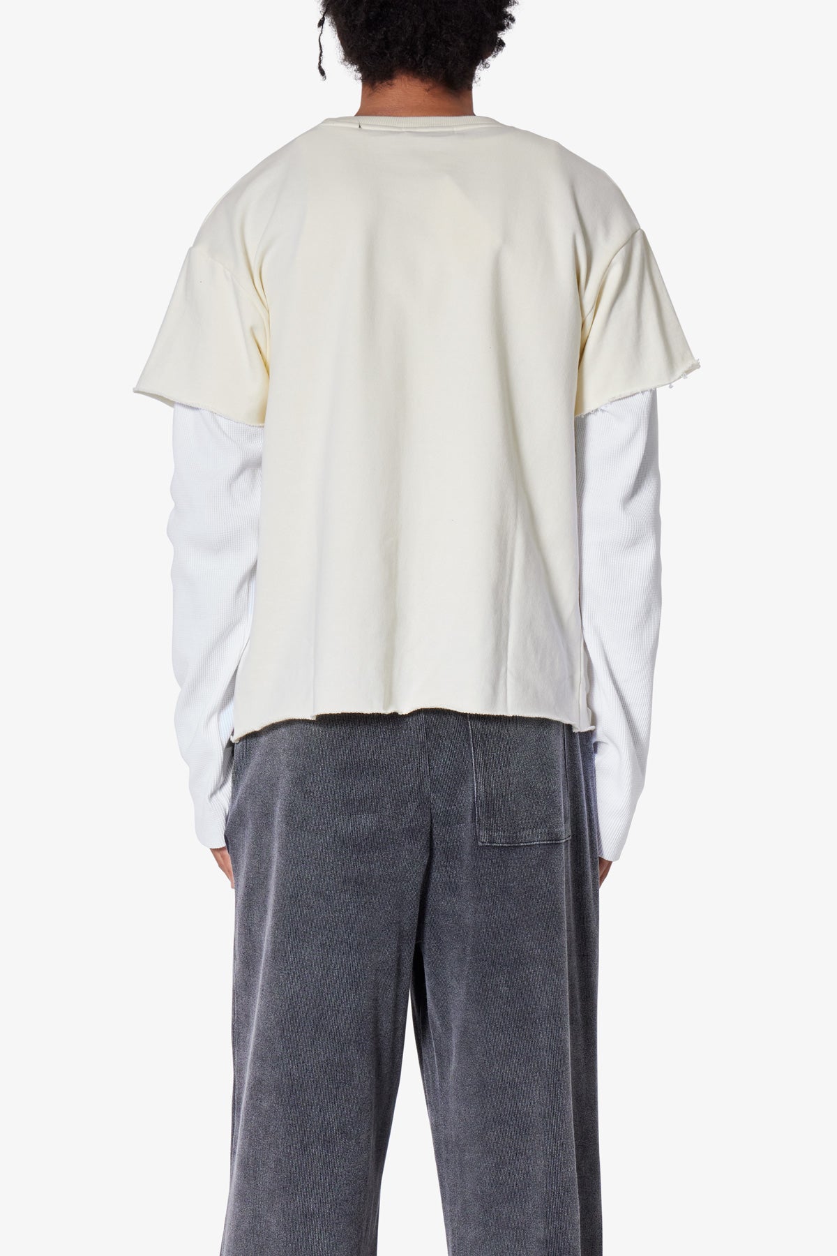 French Terry Double Layer Thermal L/S Tee - Cream