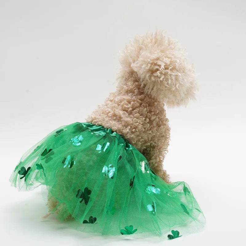 Cute Polyester St. Patrick Shamrock Pet Clothing