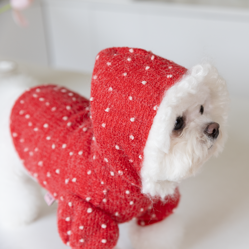 Sweet Polka Dot Knitted Dog Cat Hoodie