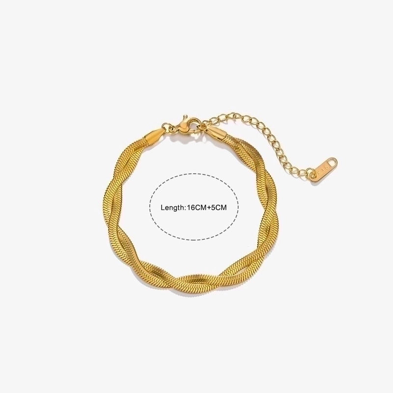 Minimalist Geometric Solid Color Stainless Steel Plating Chain Bracelets