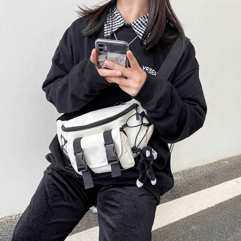 Small Solid Color Streetwear Square Zipper Crossbody Bag