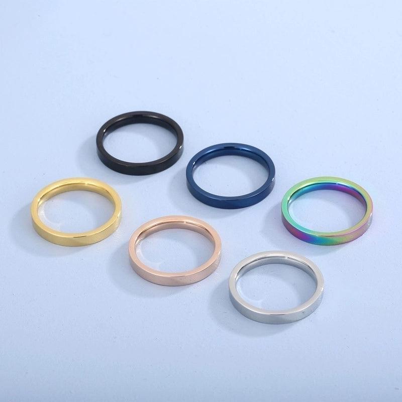 Fashion Round Stainless Steel 18K Gold Plated Rings