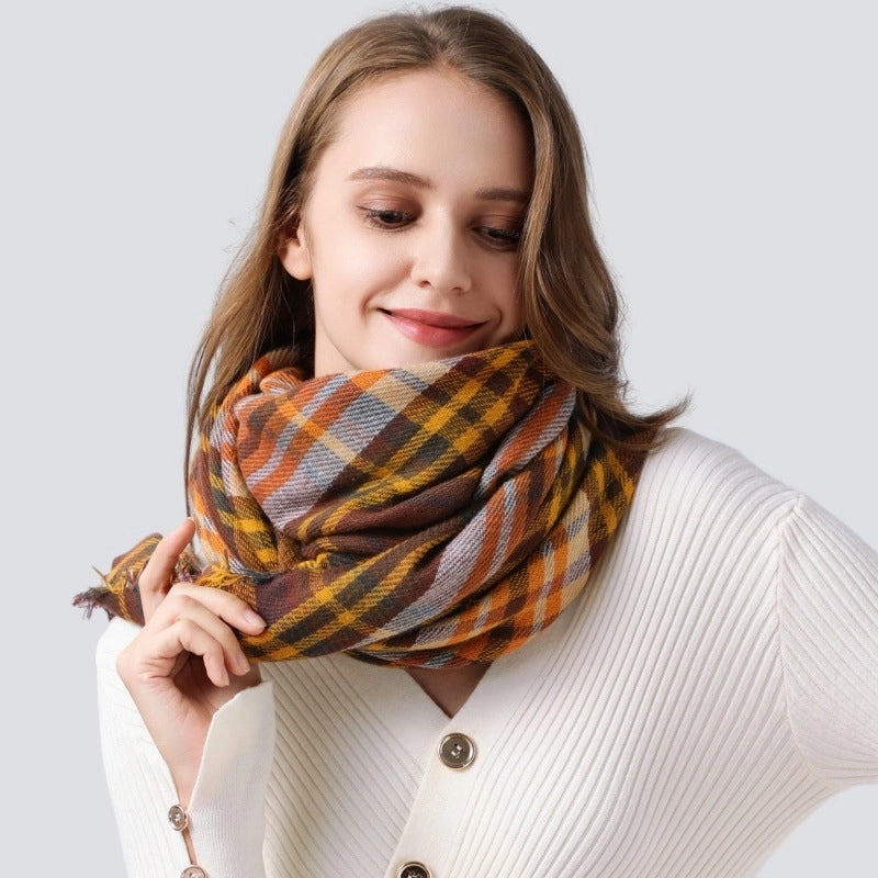 Women's Casual Minimalist Lattice Polyester Scarf