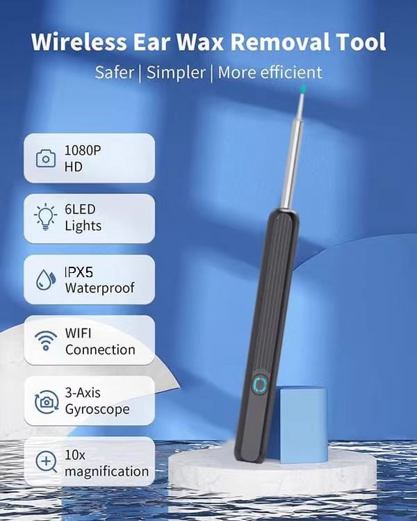 🎁BUY 1 GET 8🔥Clean Earwax-Wi-Fi Visible Wax Removal Spoon. USB 1296P HD Load Otoscope