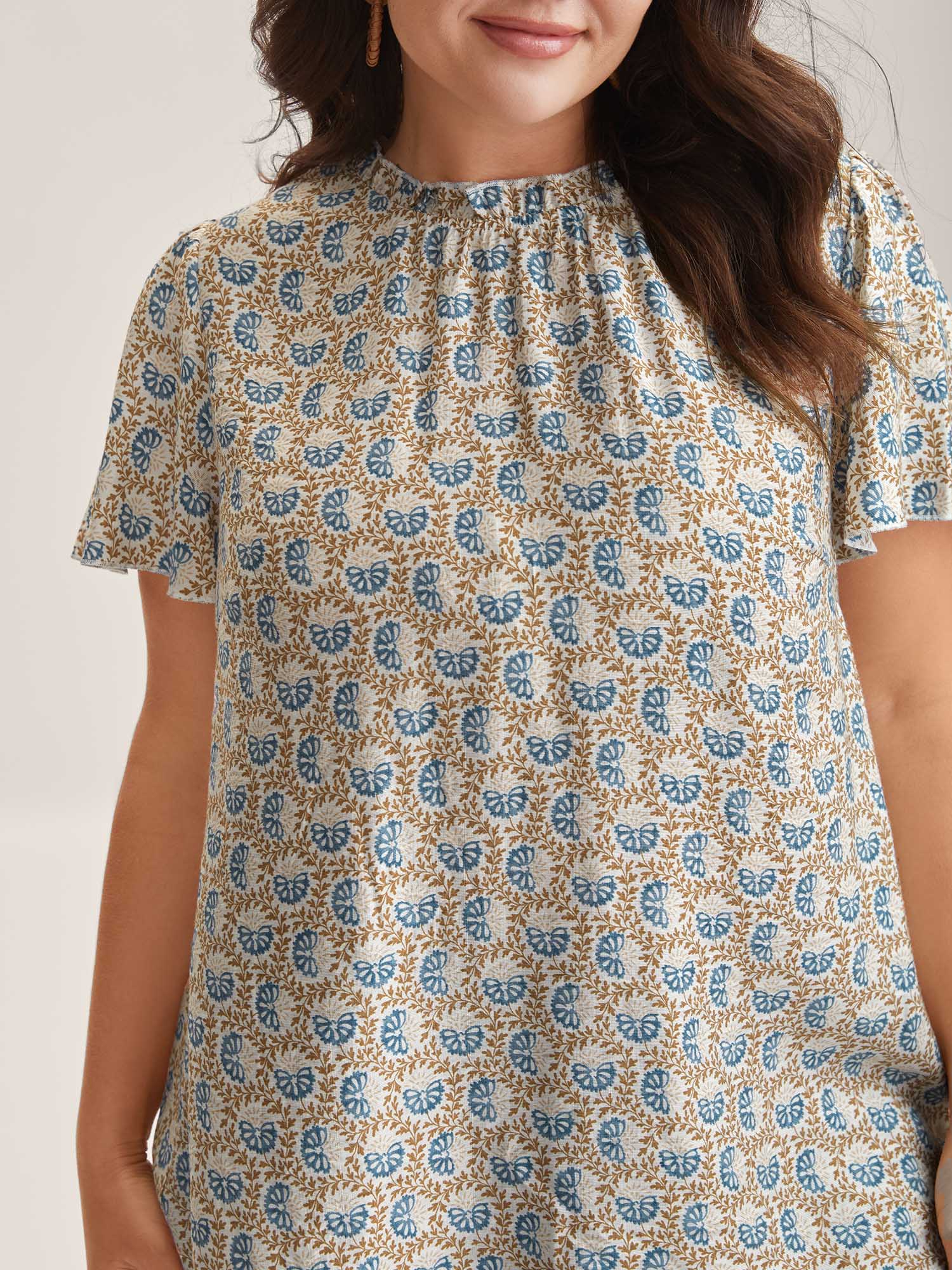 In Full Bloom Mock Neck Shirt