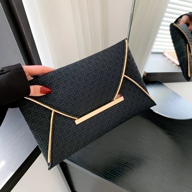 Women's Pu Leather Solid Color Classic Style Square Flip Cover Clutch Bag