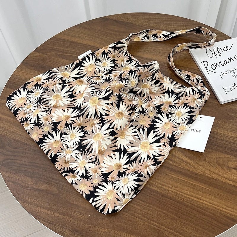 Niche Canvas Bag For Women 2024 New Summer Design Sense High Quality Artistic Floral Canvas Bag