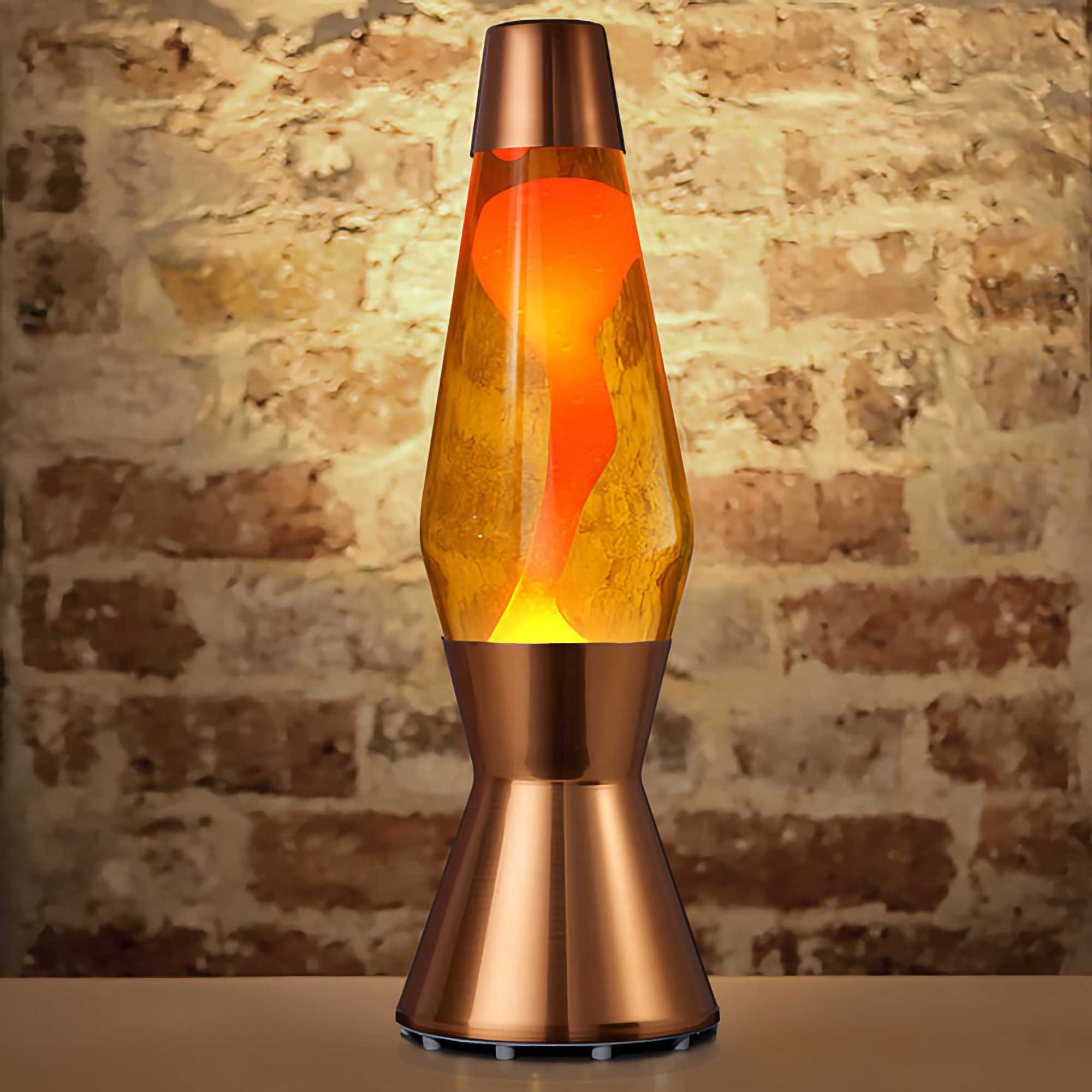 Copper lava lamp. Yellow/Orange