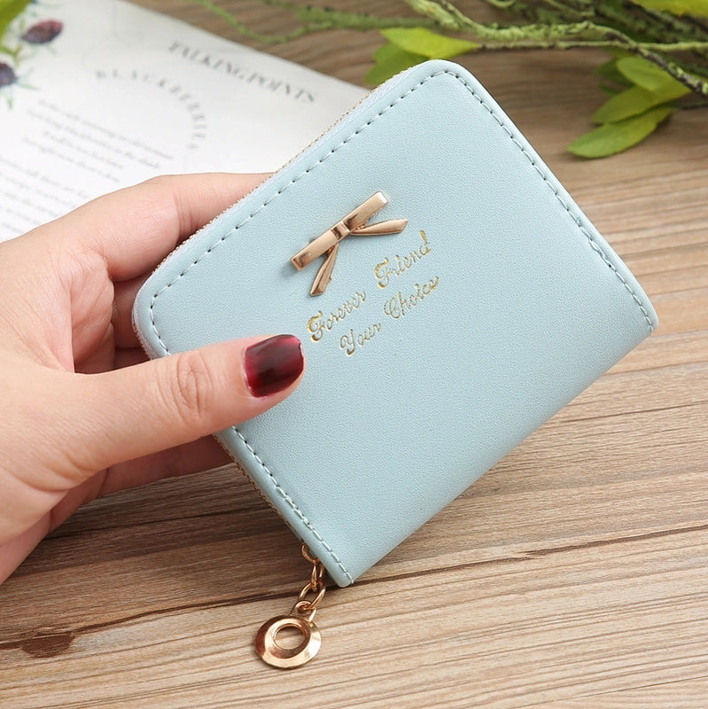 Korean Bow Coin Purse Wallet Candy Color Coin Bag