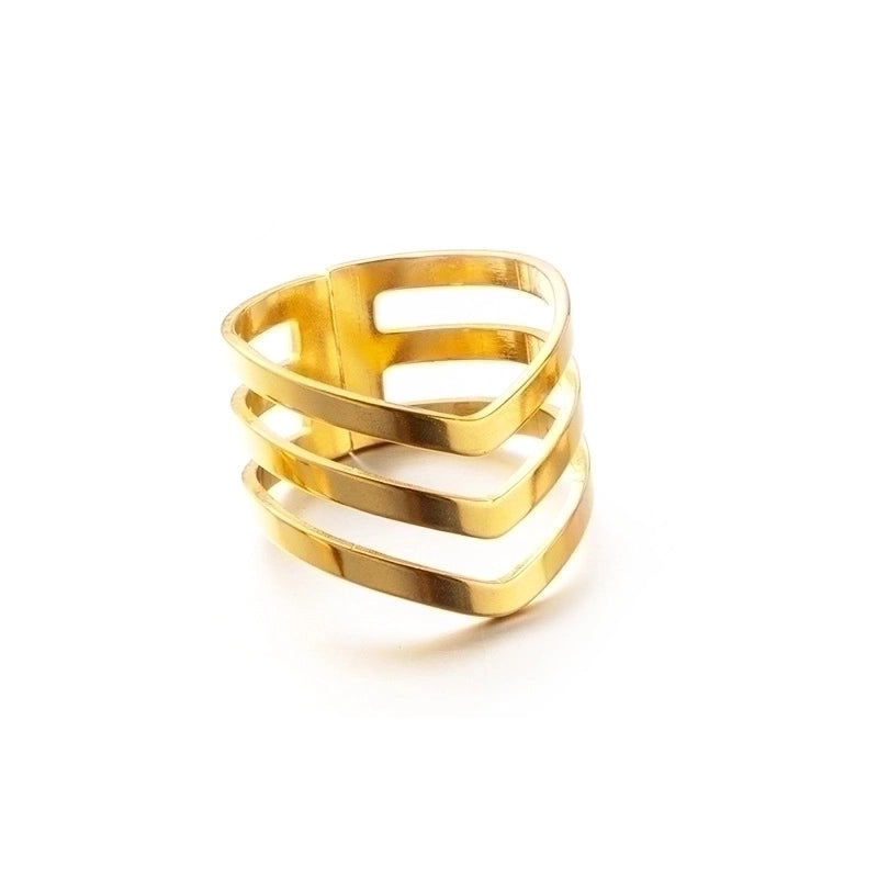 Minimalist Geometric Stainless Steel Open Rings