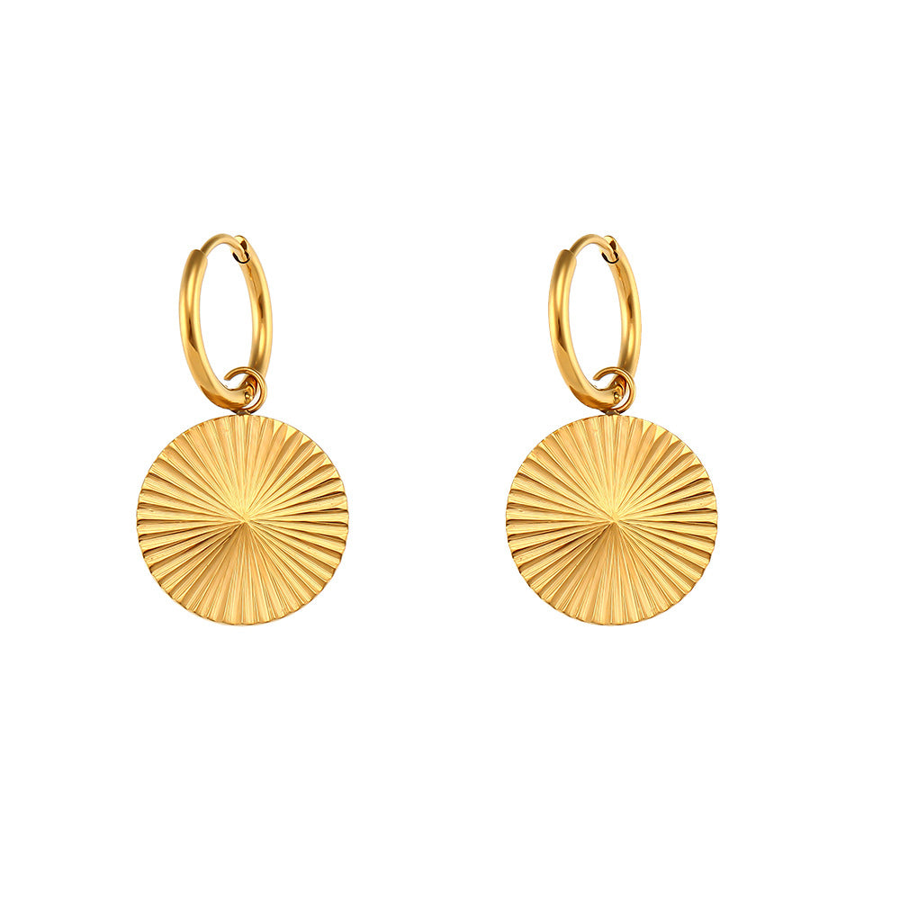 Fashion Quadrilateral Round Geometric Stainless Steel 18K Gold Plated Necklaces