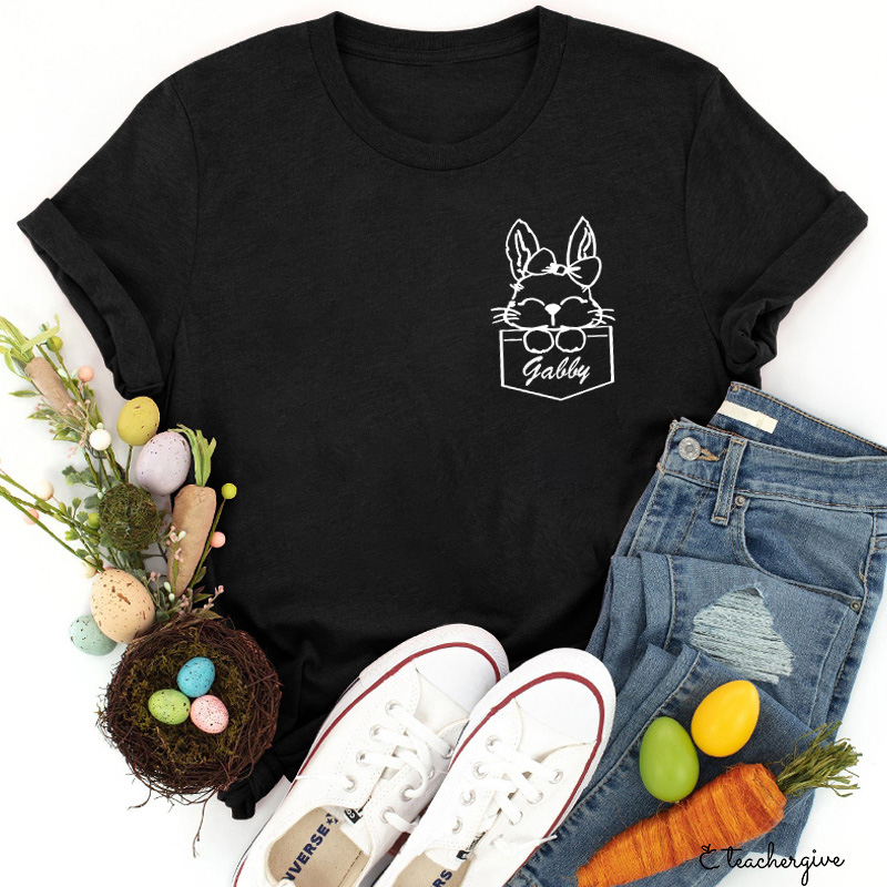 Personalized Name Cute Rabbit Teacher T-Shirt