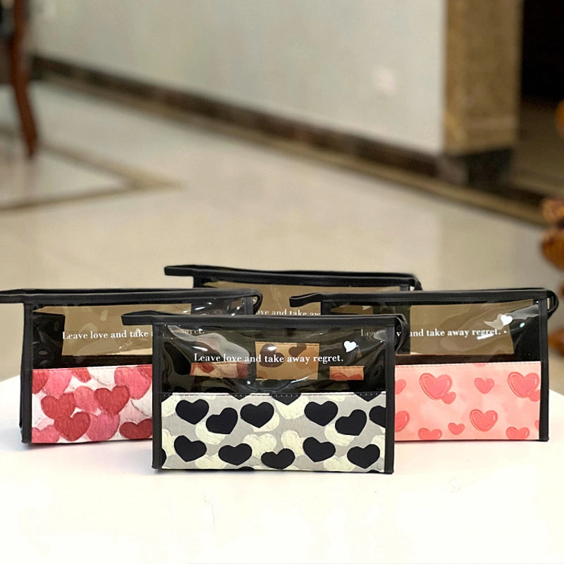 Translucent Portable Waterproof Cosmetic Bag Toiletry Bag Portable Cosmetic Bag Hand Bag For Women