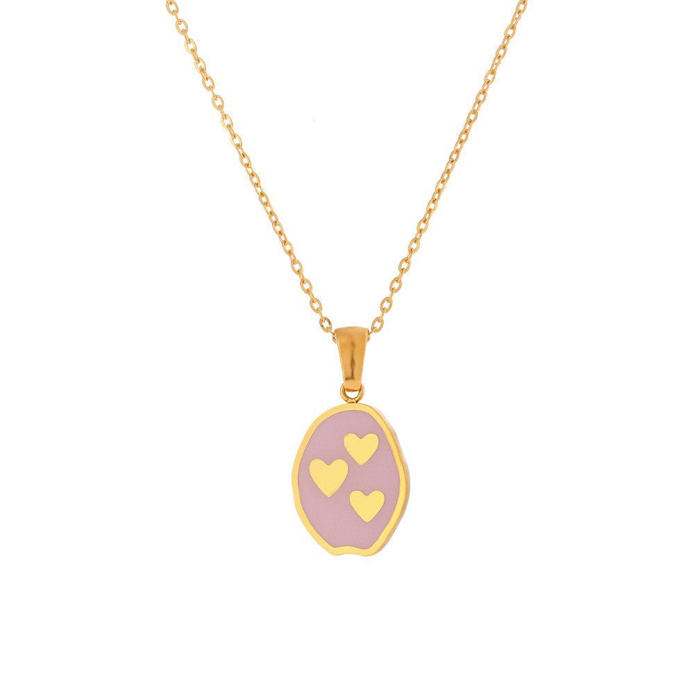 Fashion Quadrilateral Geometric Stainless Steel 18K Gold Plated Necklaces
