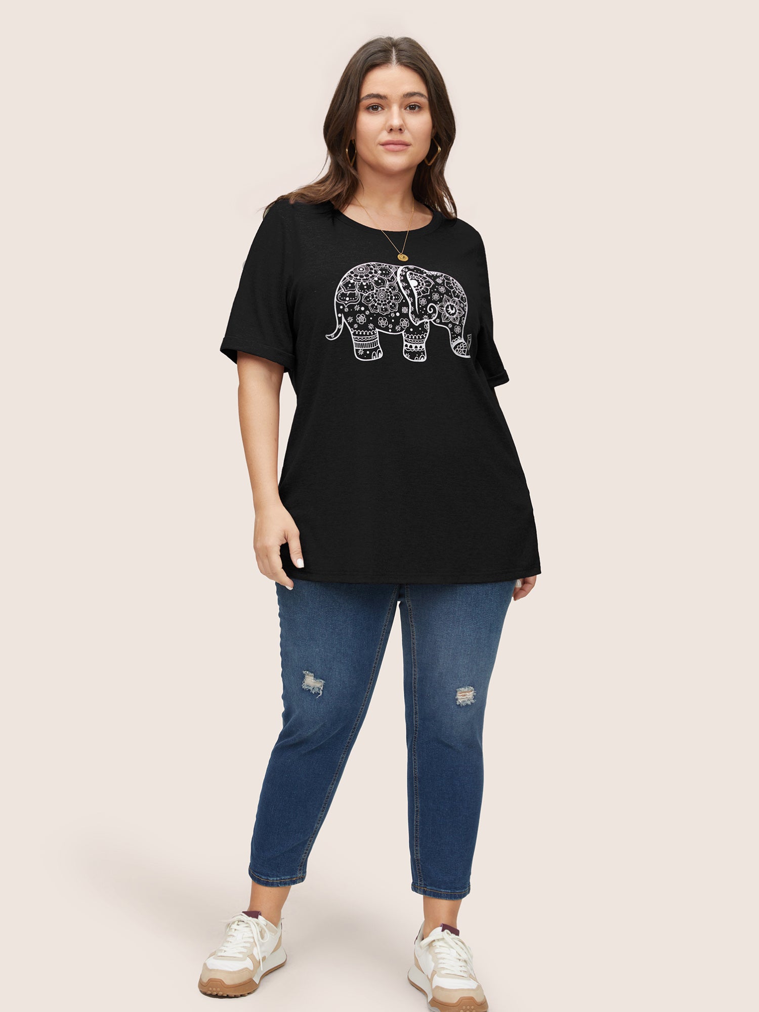 Art & Design Elephant Print T-shirt