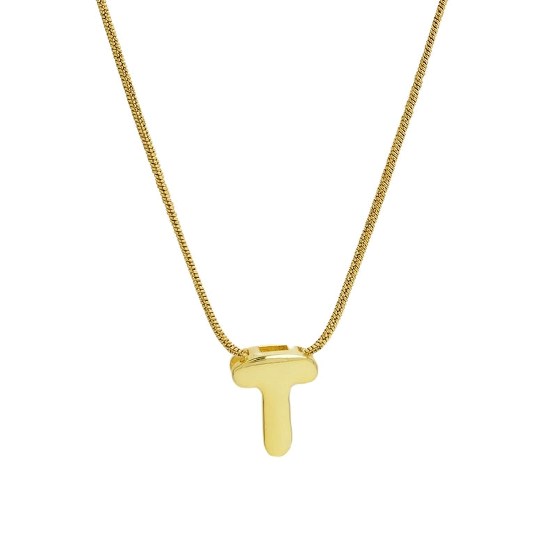 Basic Modern Style Classic Style Letter 304 Stainless Steel Brass Plating Pendant Necklace