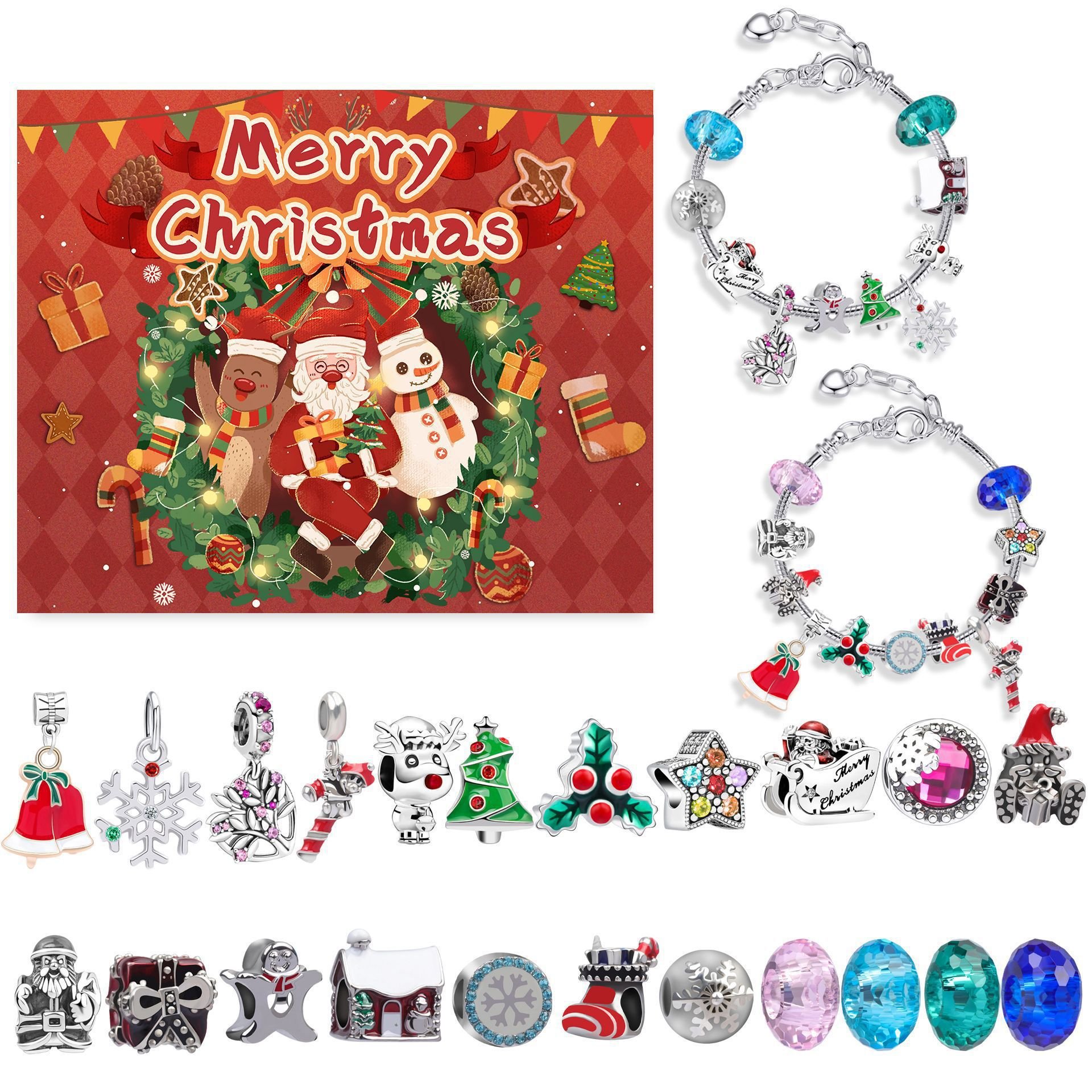 🎉Early Christmas Sale 49% OFF🔥The Best Gift For Children🎀DIY Christmas Advent Calendar Bracelets Set