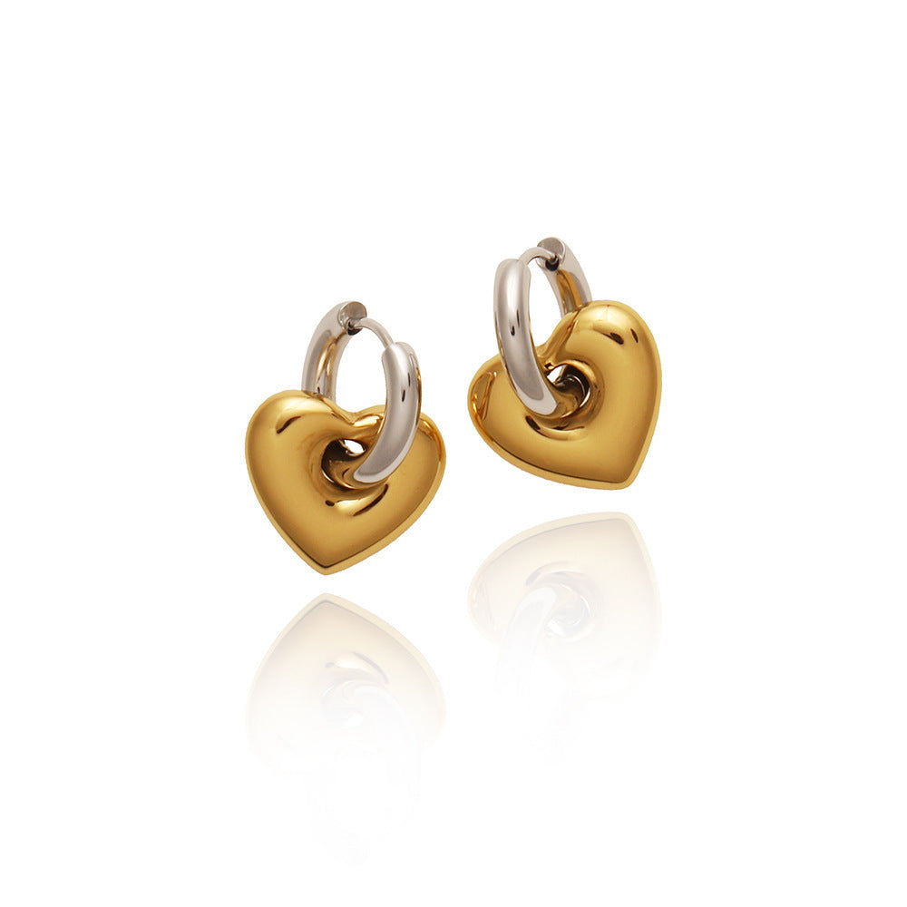 Niche Heart Titanium Steel Earrings