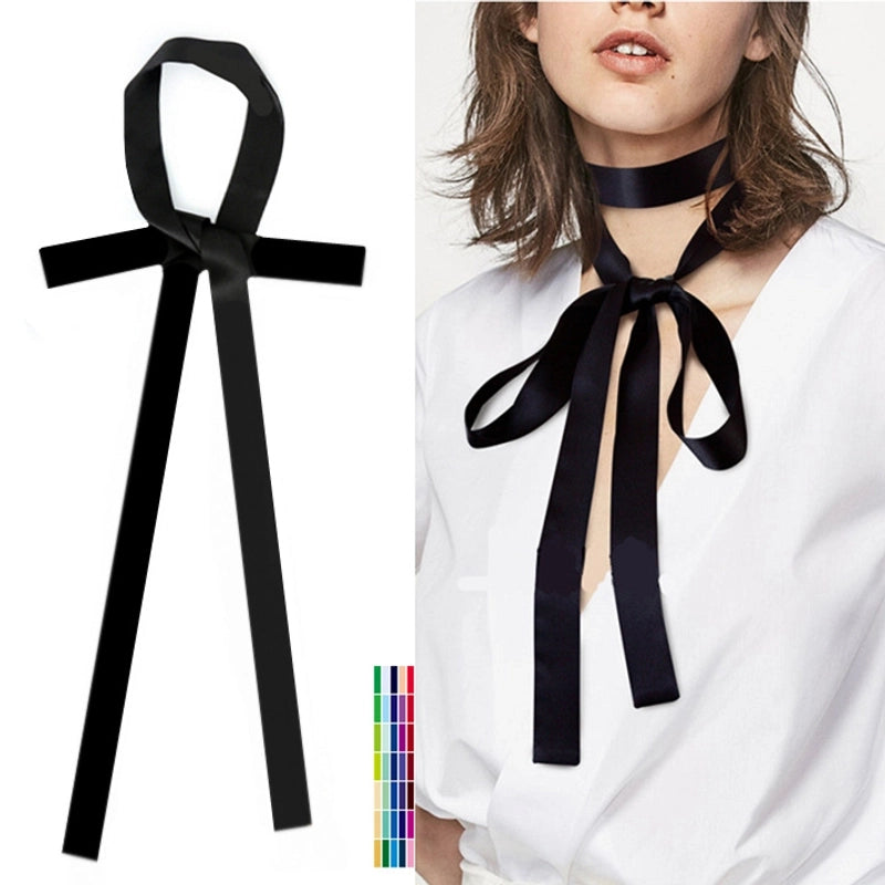 Women's Basic Minimalist Solid Color Satin Printing Silk Scarf