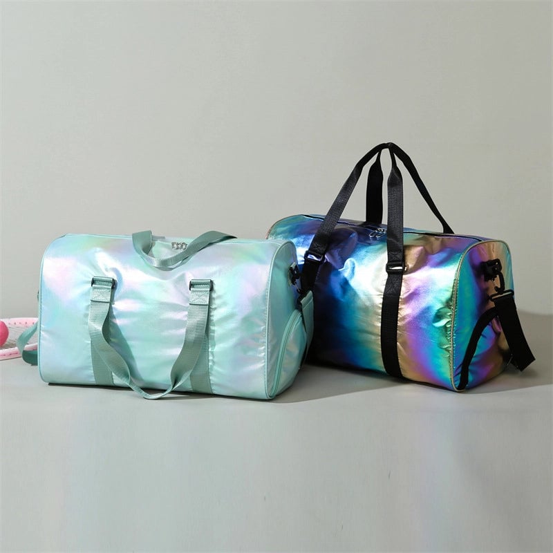 Swimming Fitness Bag Gradient Color Travel Bag Women's Short-distance Waterproof Folding Luggage Bag Portable Shoulder Yoga Bag