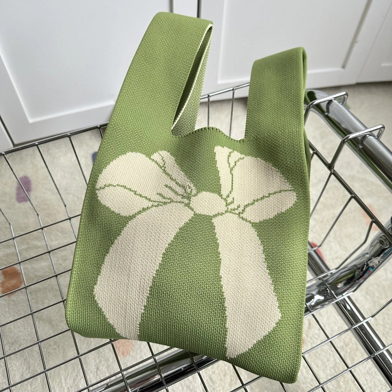 Women's Polyester Printing Color Block Cute Square Open Handbag