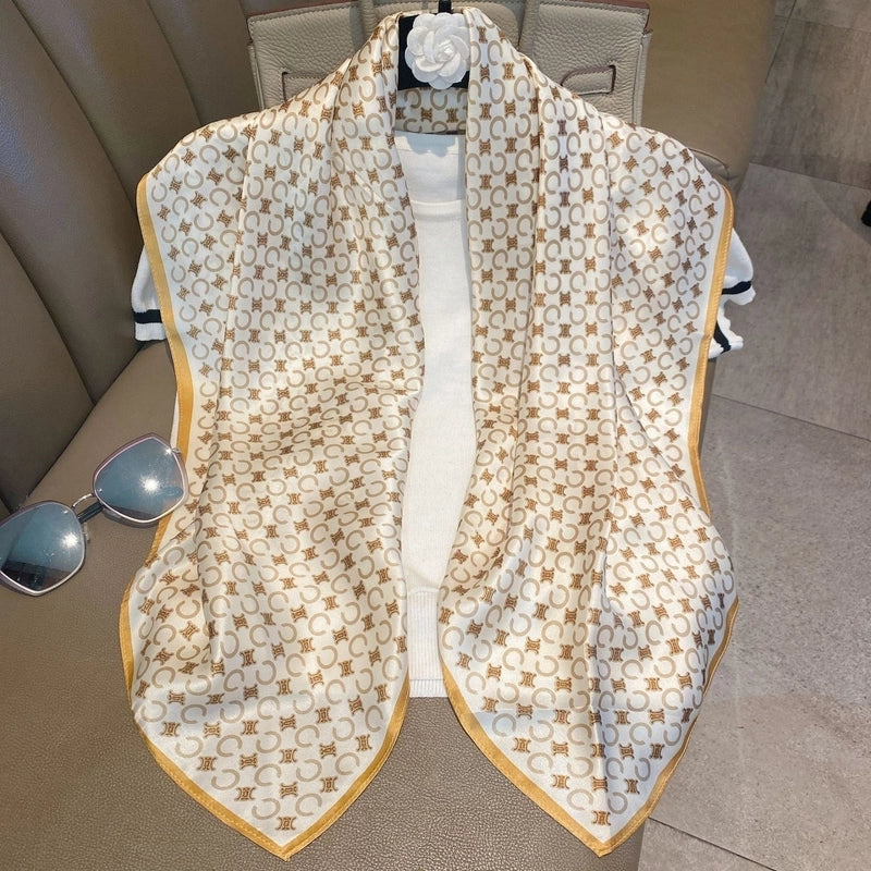 Women's Elegant Minimalist Printing Silk Printing Silk Scarf