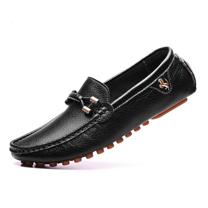 Fransikin business Men Loafers Soft Moccasins High Quality Spring Autumn Genuine Leather Shoes Men Flat Driving Shoes White Soft Folding Bean Shoes