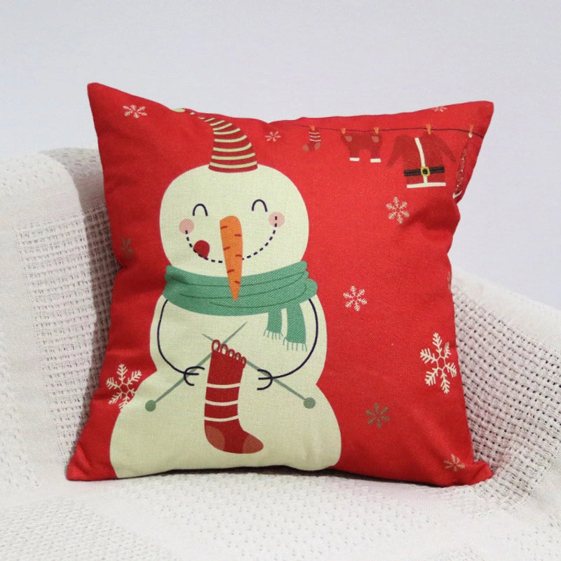 Christmas Fashion Santa Claus Owl Snowman Linen Pillow Case
