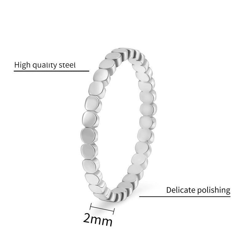 Minimalist Solid Color 304 Stainless Steel 18K Gold Plated Rings