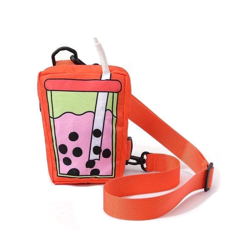 Women's Small Polyester Milk Tea Cute Zipper Coin Purse