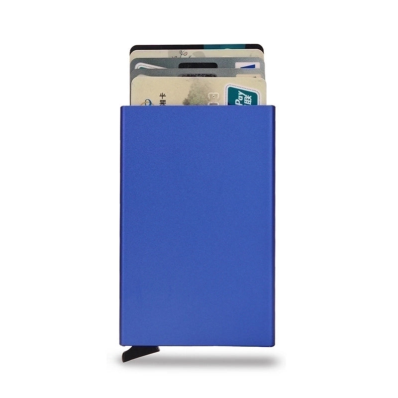 Unisex Solid Color Alloy Plastic Open Card Holders