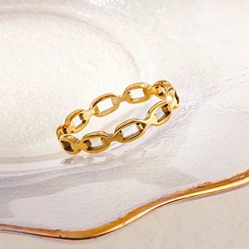 Minimalist Geometric Titanium Steel Rings