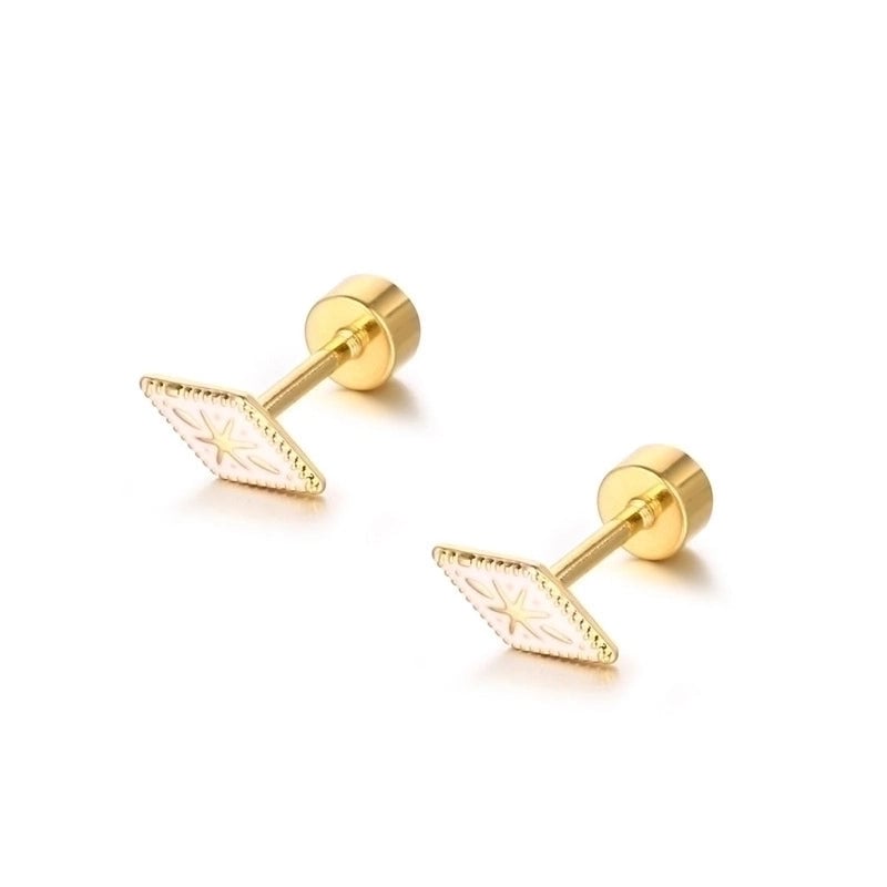 1 Piece Minimalist Geometric Plating 304 Stainless Steel Ear Studs