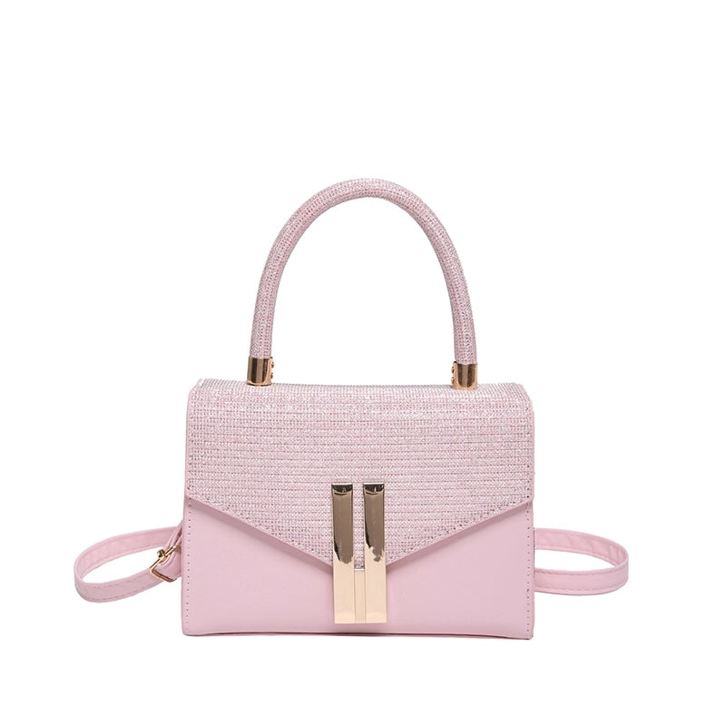 Women's Medium Pu Leather Solid Color Basic Classic Style Square Flip Cover Crossbody Bag