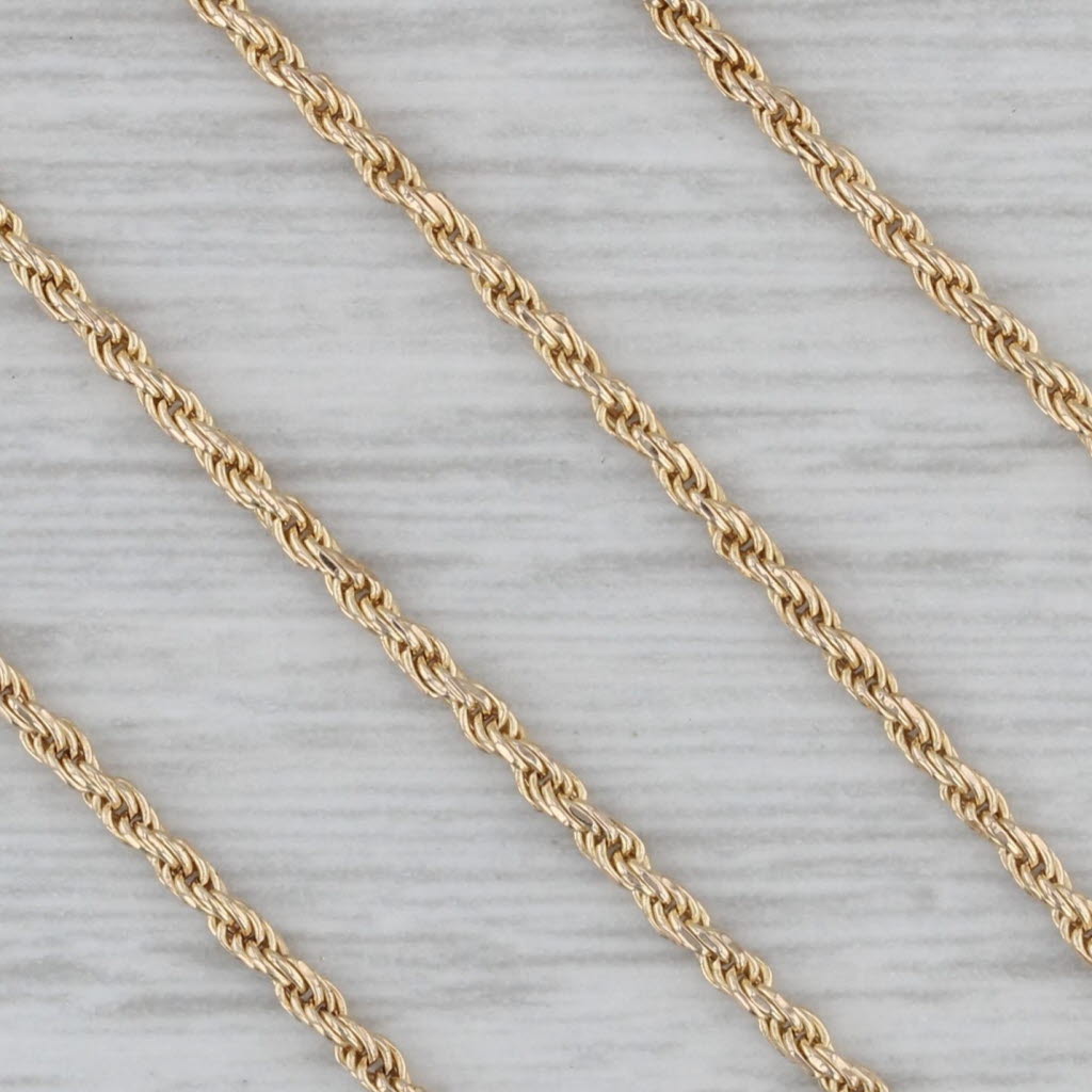 24 1.4mm Rope Chain Necklace 14k Yellow Gold Lobster Clasp